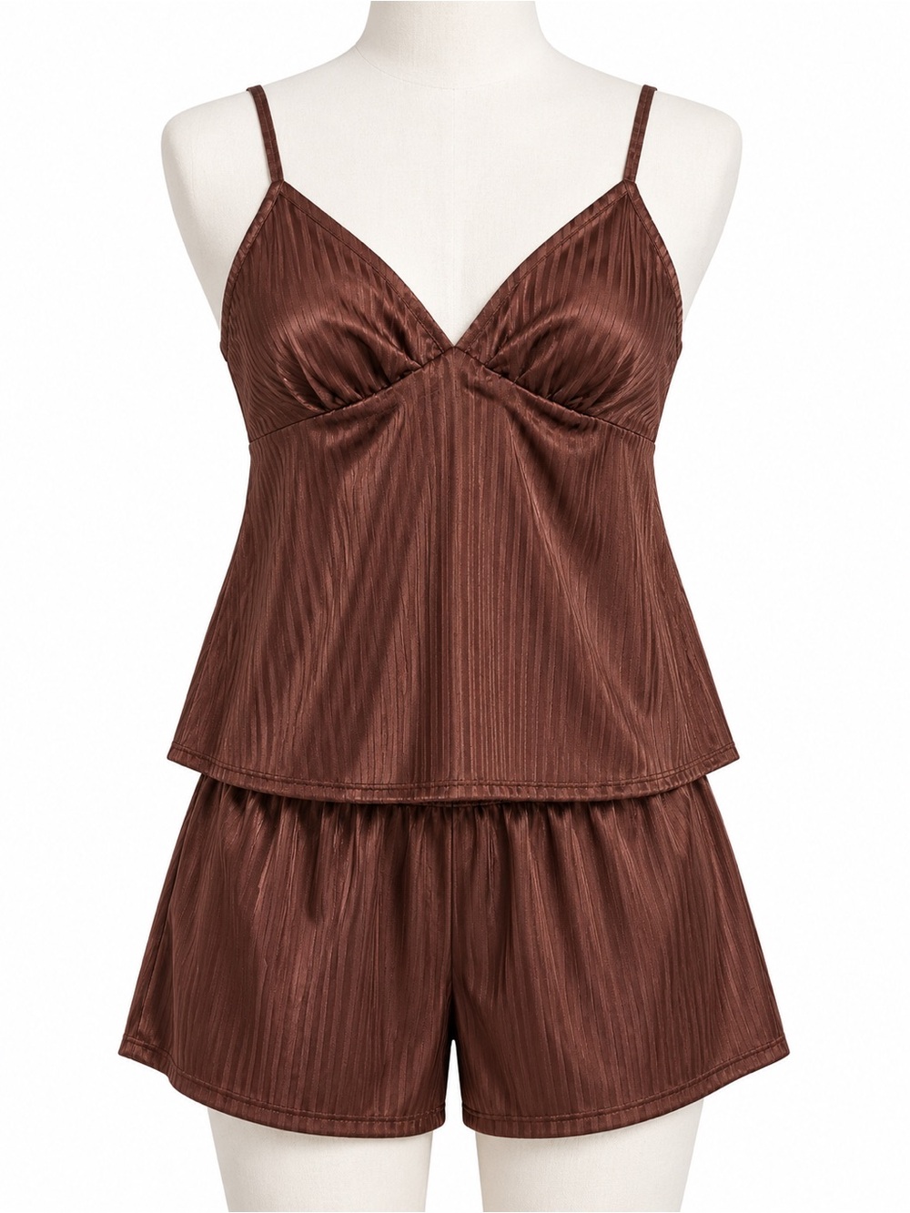 NWT Nicole Miller Chocolate Brown Cami & Shorts Sleepwear Set S/M